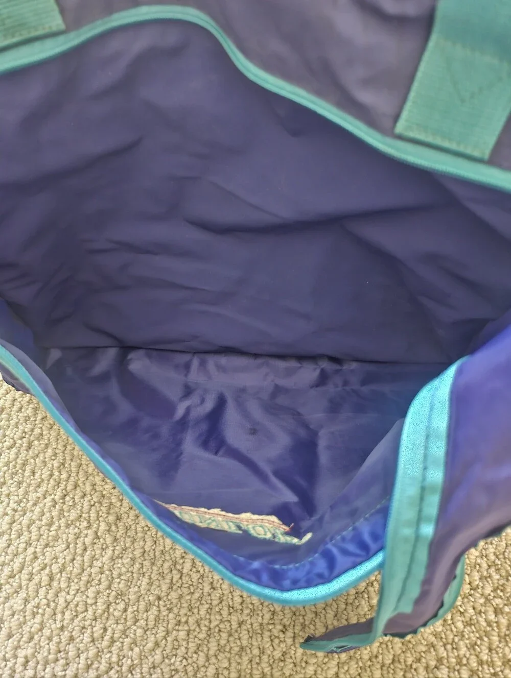 Dunlop Vintage 90s Duffel Bag Teal Turquoise Purple